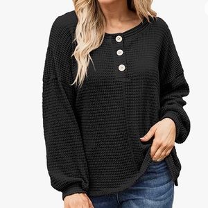 Black Crewneck Sweatshirt Tunic Size Large NEW